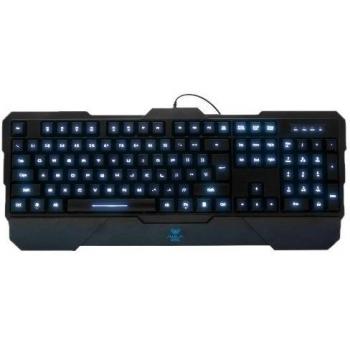 Teclado de Juego - AULA Teclado para Juegos 3-Color LED Retroiluminada Ajustables Iluminado Negro