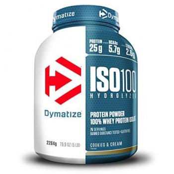 Dymatize ISO 100 Hydrolyzed Cookies & Cream 2264g - Hidrolizado de Proteína de Suero Whey + Aislado en Polvo