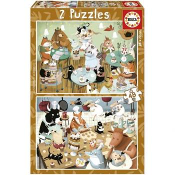 Puzzle Doble Cuentos del Bosque 2x48 Piezas