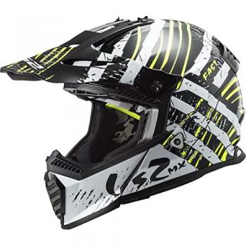 Casco de motocross LS2 MX437 Fast Evo Verve negro/blanco, talla XXL