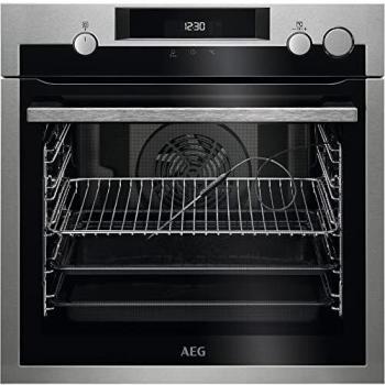 AEG BSE572360M Horno Multifunción, Limpieza Pirolítica, 9 funciones + Vapor, Sonda Térmica, Display Táctil, 45 programas automáticos, Antihuellas, Cierre Suave, Inox, A+, 72 Litros