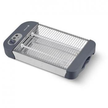Grunkel - TSP-G2 - Tostador plano con temporizador de tostado con 6 niveles. Apto para 4 rebanadas de pan y con bandeja recogemigas - 600W - Acero inoxidable