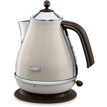 Tetera Eléctrica De'Longhi KBOV 2001.BG Icona Vintage, 2000W, Acero Inoxidable, Capacidad de 1.7L - Color Beige