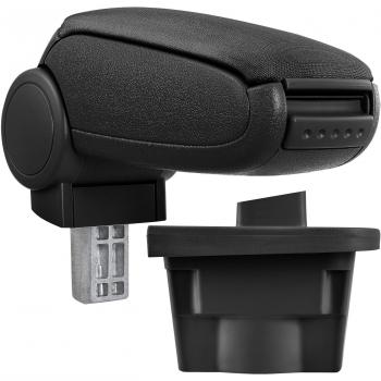pro.tec Reposabrazos Central - apoyabrazos con Compartimento - tapizado - Tela - Negro