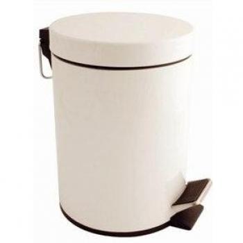 Cubo de Basura con Pedal Bolero Blanco 5L - Con Cubo Interior Desmontable