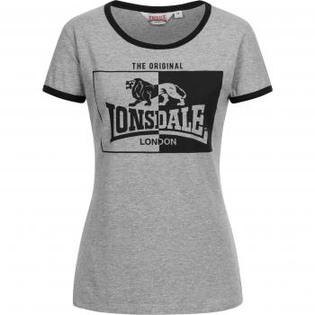 Lonsdale Women's Short Sleeve Uplyme T-shirt in Marl Grey