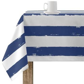 Mantel Belum T012 Antimanchas Azul Marino 200 x 155 cm A Rayas, Tacto Extrasuave, Tejido 100% Algodón Orgánico