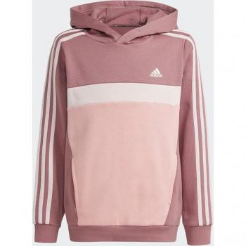 Adidas Tiberio Colorblock 3-Stripes Kids Hoodie Preloved Crimson/Semi Pink Spark/Sandy Pink Age 9-10