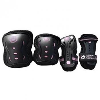 Set de Protecciones KRF Junior Urban Concept Negro/Rosa Infantil - S