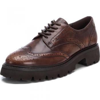 Zapatos de Cordones para Mujer Carmela de Piel con Suela Gruesa - Modelo 161953 Marrón