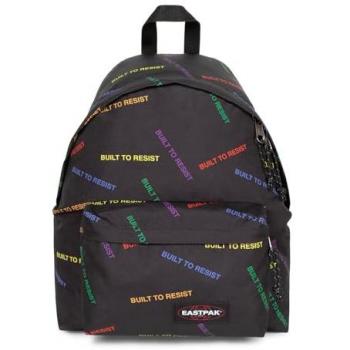 Mochila Eastpak Padded Pak'r Color Band Black 24L, negro con detalles en amarillo y rojo, Código EK0006205O1