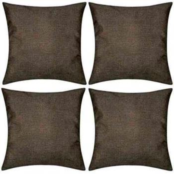 vidaXL 4 Fundas Blancas para Cojines de imitación de Lino Dimensiones 40x40 cm