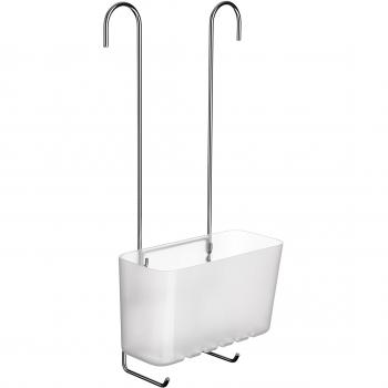 Tatay 4522002 Standard Single Cesta organizadora de Ducha o bañera Ajustable a Todo Tipo de grifos plástico polipropiel, Acero Inoxidable, Glace, 20,5 x 11 x 41.5 cm