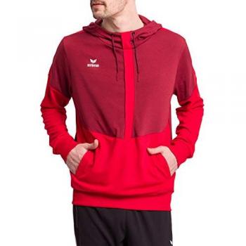 Erima Squad Men's Hoodie - Red/Bordeaux - Size S