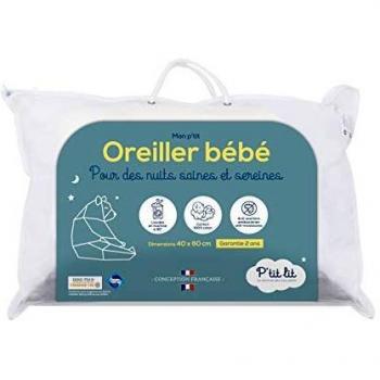 Almohada antiácaros P'TIT LIT 40 x 60 cm blanca clara con tratamiento Sanitized