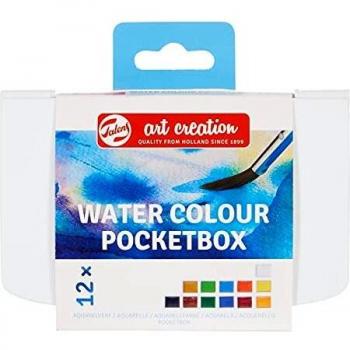 Talens Art Creation Watercolour Pocketbox, Watercolor Mit 12 Platillo y cepillo