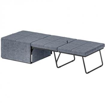 Cama Plegable 68x180 cm con Colchón de Espuma y Funda de Protección, Cama de Invitados Carga 120 kg Gris