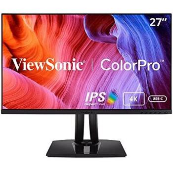 ViewSonic VP2756-4K 27-inch 2160p UHD Professional Monitor, 100% sRGB, Pantone Validated, Pre-Calibrated USB Type-C, HDMI, DisplayPort, for Graphic Design, Photo & Video Editing