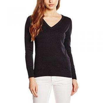 Premier Workwear Ladies V-Neck Knitted Sweater, Sudadera para Mujer, Negro, 50