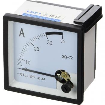 sourcing map Diseño cuadrado hecha de montaje Vane 0-30A AC analógico amperímetro 72 mm x 72 mm