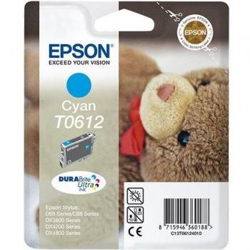 Epson T0612 Cartucho de Tinta Original Cian Pigmentado 250 Páginas C13T06124010 Compatible con Stylus D68/D88/D88+/DX3800/DX4200/DX480