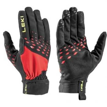 Guantes Leki Ultra Trail Storm Rojo y Negro - Talla S, ideales para running, con diseño ergonómico, material transpirable y resistente al agua