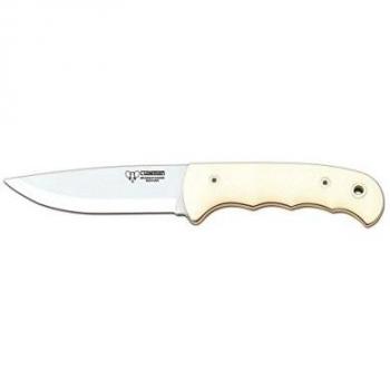 Cuchillo supervivencia Cudeman 148-B con mango micarta blanco / rojo hoja de 11 cm y funda