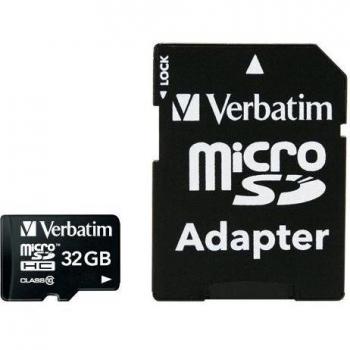 Verbatim MicroSDHC Memory Card Class 10 32GB with Adapter