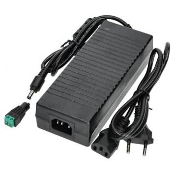 Fuente de Alimentación Transformador Enchufable 110/220V AC a 12V DC 120W 10A con Cable de 1m y Conector Hembra para Tira LED, Neón o Dispositivos de