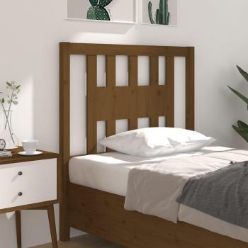 Cabecero de cama de madera maciza de pino marrón miel 106x4x100 cm