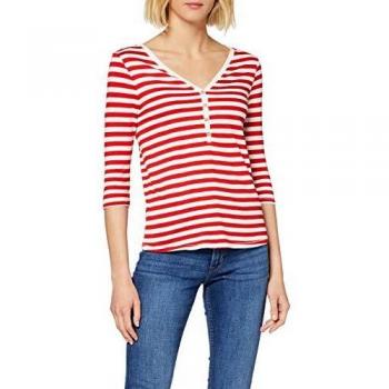 Only ONLROSELY Life 3/4 Placket Top JRS Camiseta de Manga Larga, Rojo