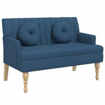 Banco con cojines tela azul 113x64,5x75,5 cm Vidaxl Azul