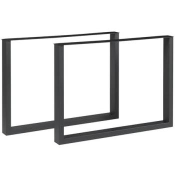 Set de 2 patas rectangulares para mesa Makers 72x90 cm - Acero Negro