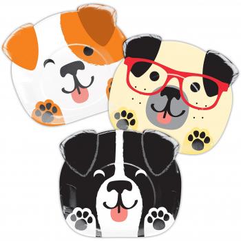 Dog Party Dinner Plates Shaped Multi-Pack
