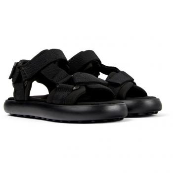 Sandalias Planas de Mujer CAMPER Pelotas Flota - Tejido Negro con Cierre Adherente, Talla 41