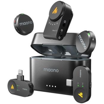 Micrófono Inalámbrico Maono WM650 A3 Bluetooth 2.4GHz con Conexión USB-C y Lightning para iPhone y Cámaras