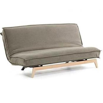 Kave Home - Sofá Cama Eveline 195 cm Beige Estructura Madera