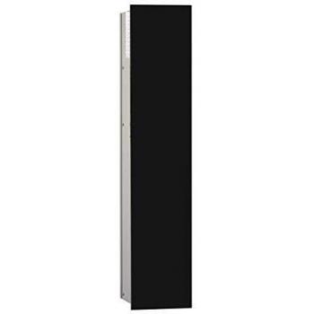 Módulo WC Emco Asis 2.0, 1 puerta, 811 mm, con bisagra derecha, sin marco de instalación, color negro/aluminio