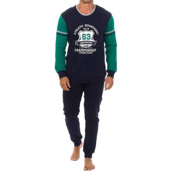 Pijama Abanderado manga larga tejido tundosado A0CHH-1PQ hombre