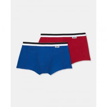 Pack de 2 bóxers de hombre Unno Basic en tejido transpirable, colores azul y rojo, talla L