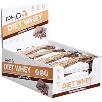 PhD Diet Whey Bar Dark Chocolate Mocha - 12 Barras