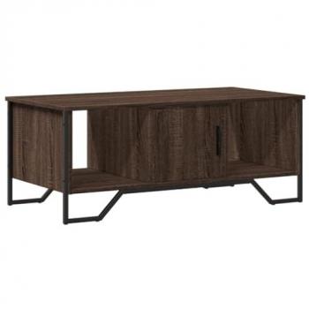 Mesa de centro madera de ingeniería roble marrón 100x51x40 cm