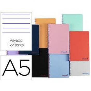 Cuaderno Espiral Rayado A5 Wonder 80 Hj 90 Gr Pp con Margen Colores Surtidos