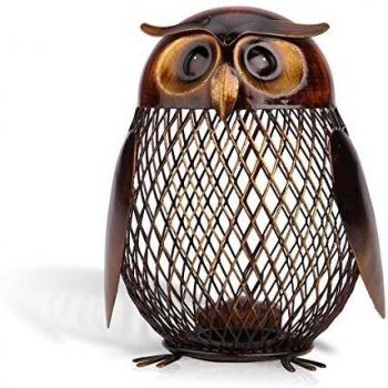 Tooarts Hucha de Búho Mono de Hierro Contador Original de Euros para Decoración del Hogar