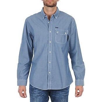 Camisa de hombre Lee Cooper Greyven de manga larga en azul