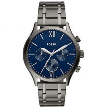 Fossil - Reloj multifunción de tamaño Mediano Fenmore con Correa de Acero Inoxidable Gris Humo para Hombre BQ2401