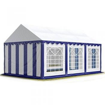 Carpa para fiestas TOOLPORT 4x6 m, lona PVC 700 N impermeable, azul-blanco