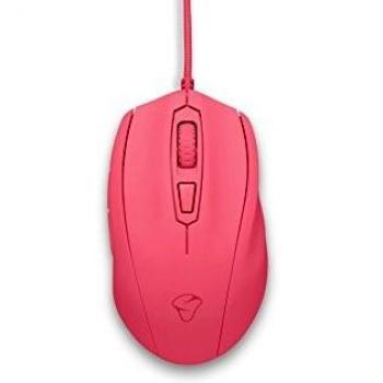 Ratón óptico ergonómico con cable USB Mionix Castor Frosting Rosa de 6 botones y efectos LED