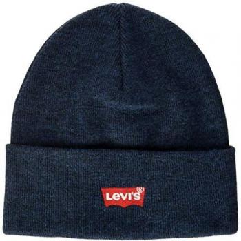 Levi's Red Batwing Embroidered Slouchy Beanie Women's Beanie in Blue, Blue Acrylic Hat & Cap, Levi's Beanies for Male, One Size, Embroidered Blue Acrylic Hat