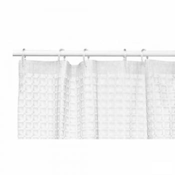 Cortina de Ducha Cuadros Transparente Polietileno EVA 180 x 180 cm (12 Unidades) - Fácil de Limpiar